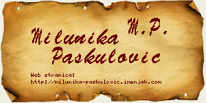 Milunika Paskulović vizit kartica